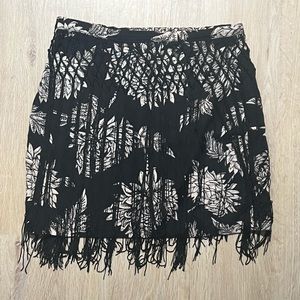 Novella Royale Black Dahlia Fringe Mini Skirt Small